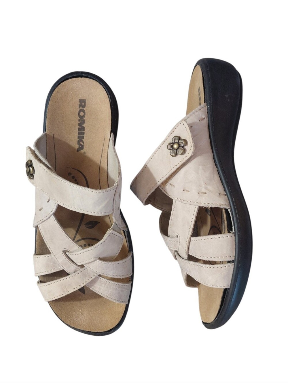 Romika Ibeza Light Beige Strappy Women's Comfort Sandals Size 8